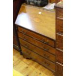 Edwardian mahogany and satinwood inlaid four drawer bureau