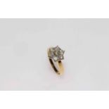 18 carat gold and diamond cluster ring,