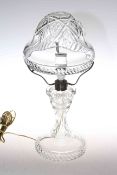 Late Victorian glass lamp and shade