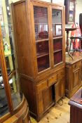Early 20th Century Chinese hardwood four door cabinet bookcase