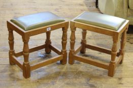 Wilf Hutchinson Squirrelman pair adzed cut oak stools