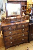 Georgian mahogany chest of two short above three long drawers on shaped bracket feet,