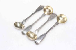 Set of four Victorian silver salt spoons, George Adams,
