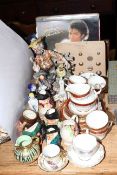 Tea china, character jugs, buttons, LP's,