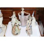 Five Lladro figurines