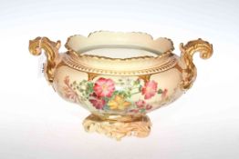 Royal Worcester blush ivory two-handled bowl,