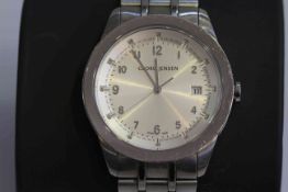 Georg Jensen stainless steel gentleman's wristwatch, boxed,