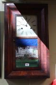 19th Century American mahogany veneered shelf clock,
