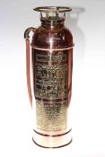Highly polished copper and brass vintage fire extinguisher 'The Pilabrasgis'