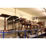 Collection of seven various 19th Century and later chairs, Ercol dinner wagon,