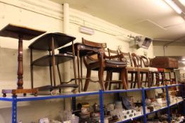 Collection of seven various 19th Century and later chairs, Ercol dinner wagon,