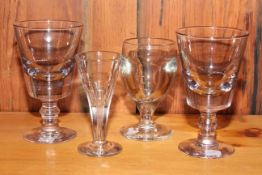 Collection of four antique glasses