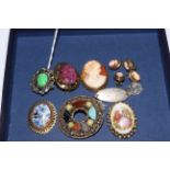 9 carat gold mounted cameo and other jewellery