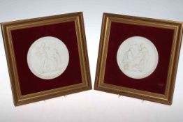 Pair of Royal Copenhagen plaques,