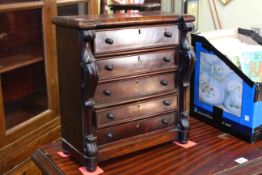 Victorian mahogany apprentice scotch chest