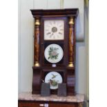 Seth Thomas Victorian eight day wall clock with painted glass panels