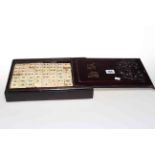 Wooden boxed Mahjong set