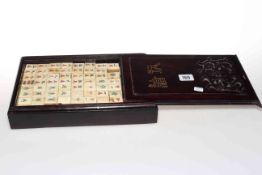 Wooden boxed Mahjong set