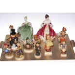 Two Royal Doulton figures and collection of Hummel figures