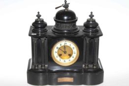 Victorian mahogany slate mantel clock