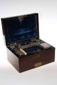 Victorian rosewood dressing box with well fitted interior