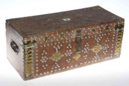 Wooden brass bound and studded table top box