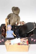 Schoenau and Hoffmeister bisque head doll, soft toys, dolls, handbags,