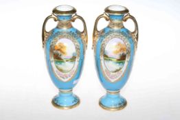 Pair of Noritake two-handled vases