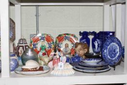 Royal Doulton and other figures, Masons and other ginger jars, blue and white china,
