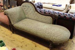 Victorian arched shaped back chaise longue on turned legs