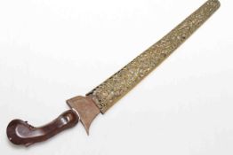 Eastern dagger with pierced brass sheath