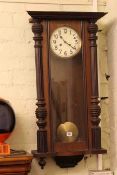 Victorian walnut cased wall clock
