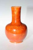 Ruskin orange glazed vase,