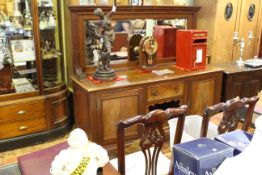 Early 20th Century mahogany mirror back sideboard and set of four mahogany Chippendale style dining