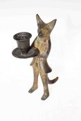 Bronze fox candle holder