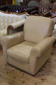 Italian mustard leather armchair