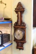 Victorian carved mahogany barometer-thermometer, the dial signed Watson & Sons, 313 High Holborn,