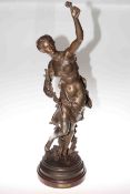Large spelter figure of classical maiden