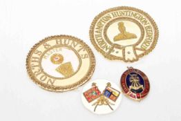 Silver Masonic medal and three badges