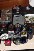 Boxed Hadrian Crystal insects, pyramids, paperweights,