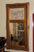 Gilt framed mirror with inset cherub plaque