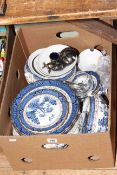 Collection of Real Old Willow dinnerware including tureens,