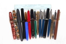 Collection of pens and pencils including Parker and Conway Stewart (17)