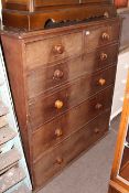 Victorian mahogany chest of two short above four long drawers