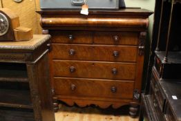 Victorian mahogany scotch chest of two short above three long drawers
