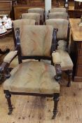 Set of seven Victorian mahogany dining chairs including one carver