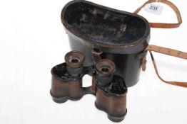 Pair of WWI binoculars by Kershaw with case