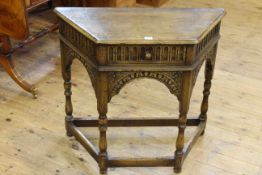 N.H. Chapman & Co. Ltd, Siesta oak canted corner hall table, 74cm by 83.