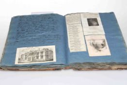 19th Century scrapbook containing clipping, ephemera,