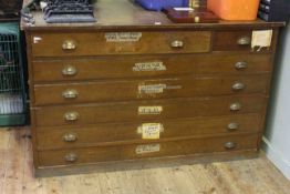 Early 20th Century seven drawer plan chest formerly of Vickers Shipyard,